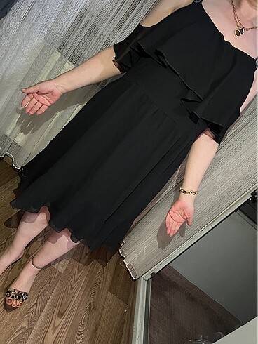 38 Beden siyah Renk Şifon elbise
