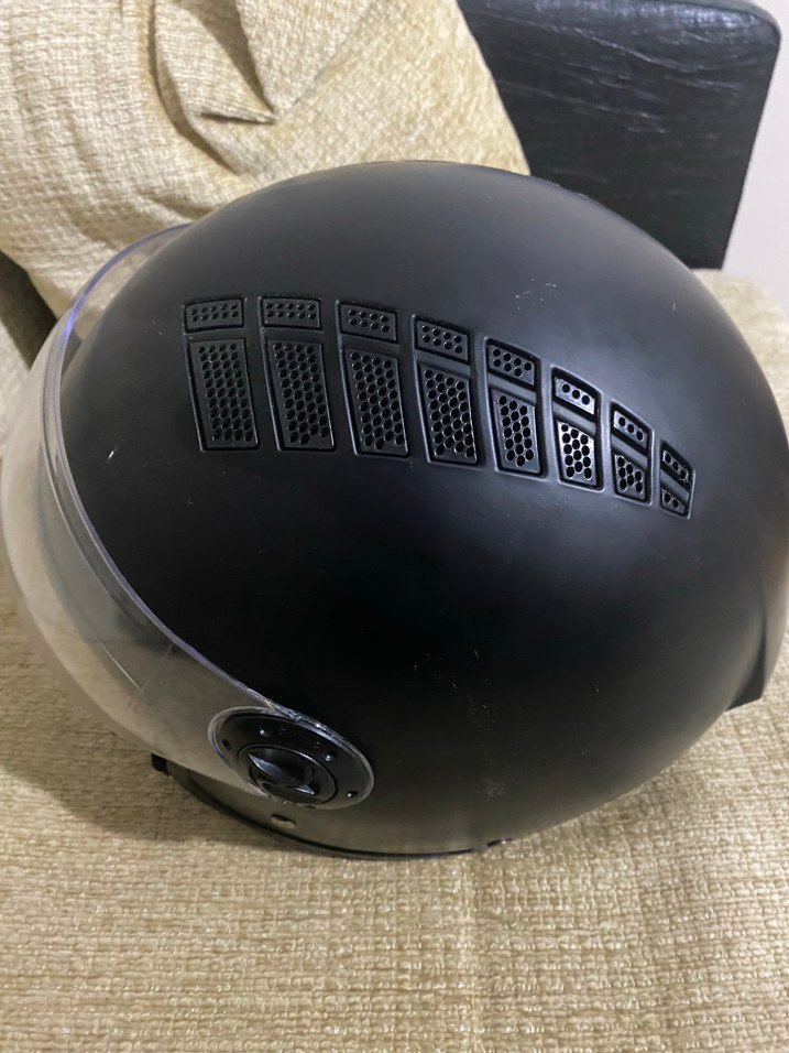 Vinz Siyah Biker Kask Velcro Bantlı - Görsel 4