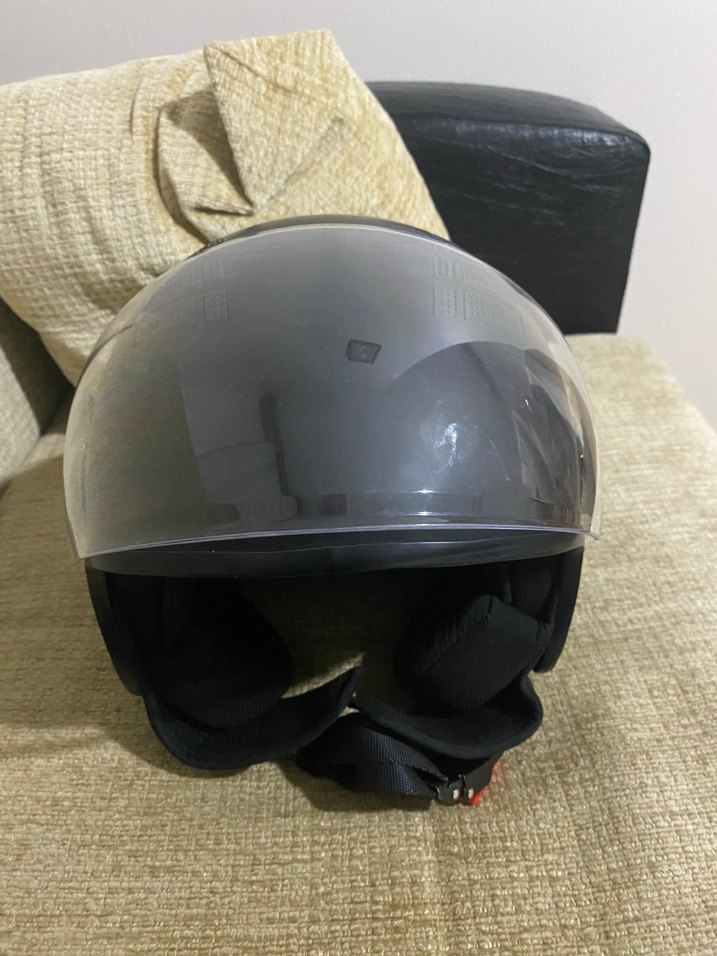 Vinz Siyah Biker Kask Velcro Bantlı - Görsel 5