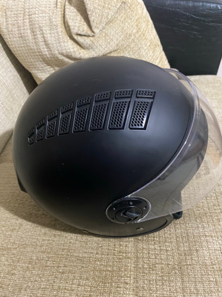 Vinz Siyah Biker Kask Velcro Bantlı - Görsel 3