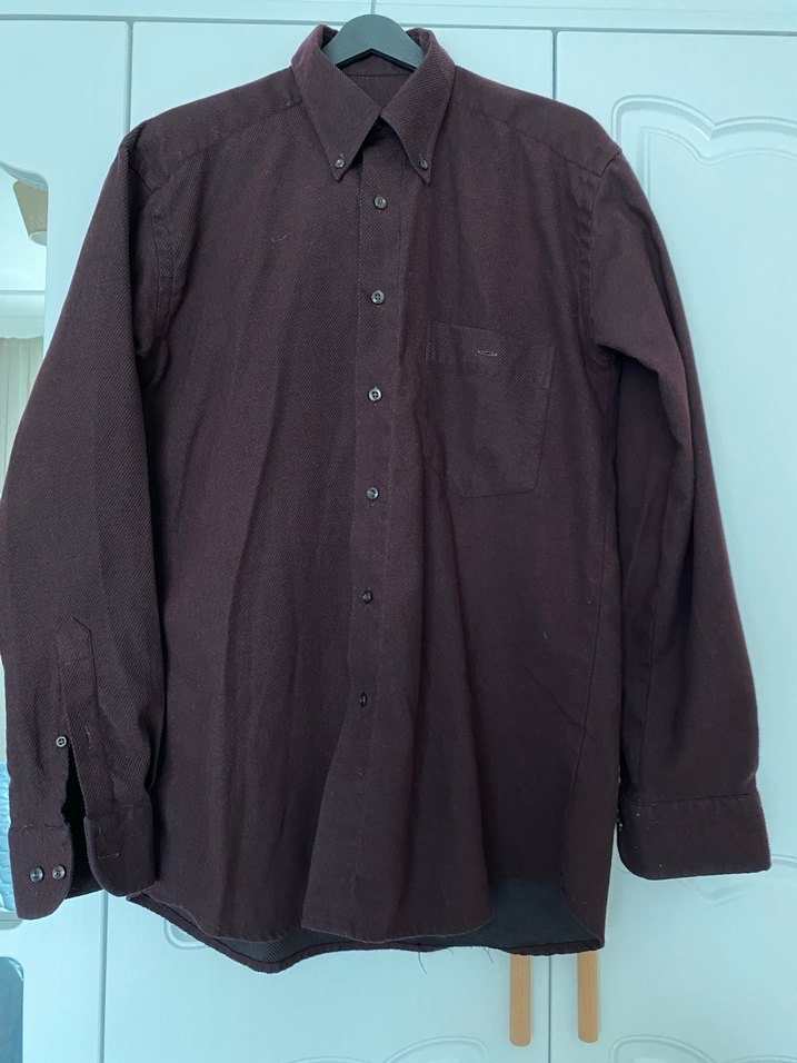 Bordo Pamuklu Erkek Gömlek - Görsel 2