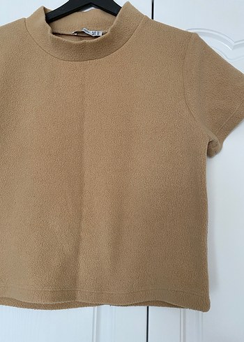 Bej Kısa Kollu Tişört polar - Görsel 2