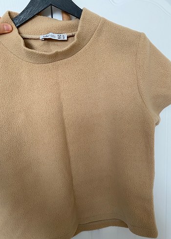 Bej Kısa Kollu Tişört polar - Görsel 3