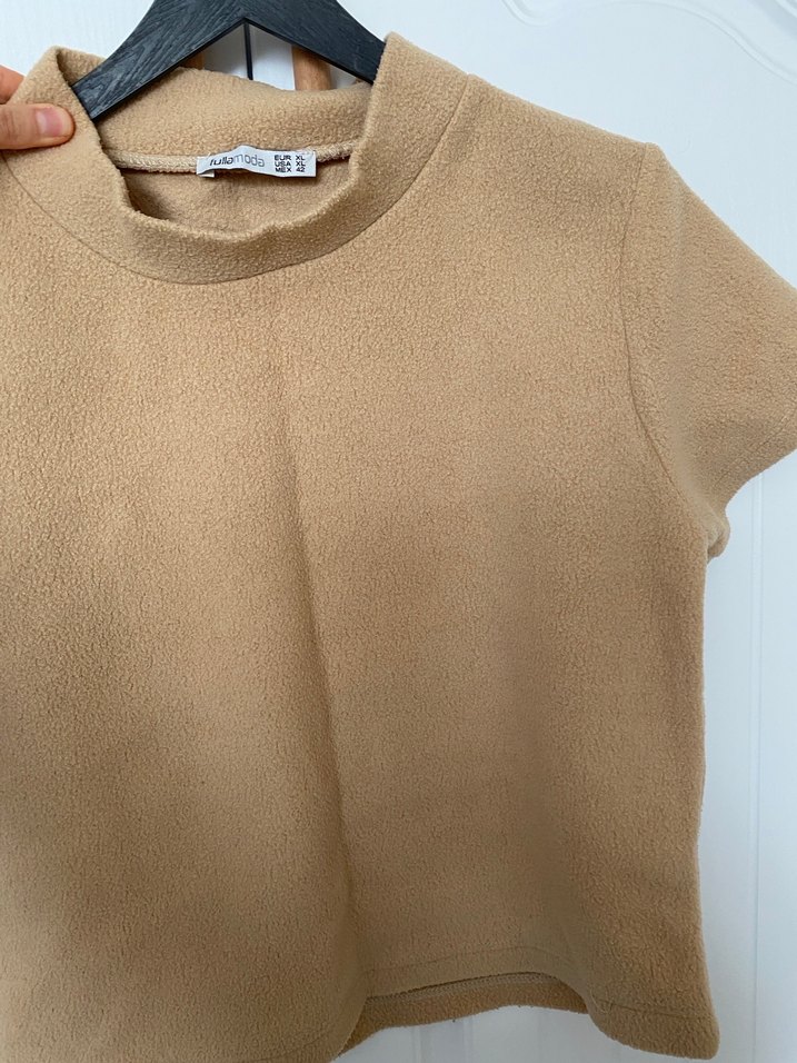 Bej Kısa Kollu Tişört polar - Görsel 3