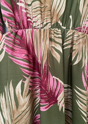 Bohem Tarz Uzun Kollu V Yaka Uzun Elbise - Görsel 3