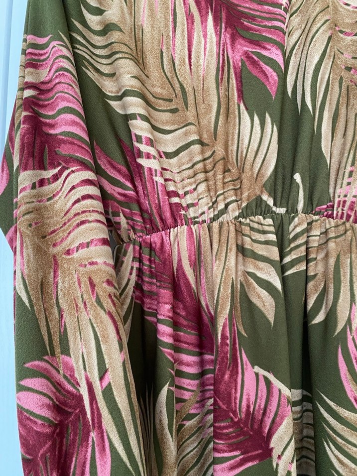 Bohem Tarz Uzun Kollu V Yaka Uzun Elbise - Görsel 2