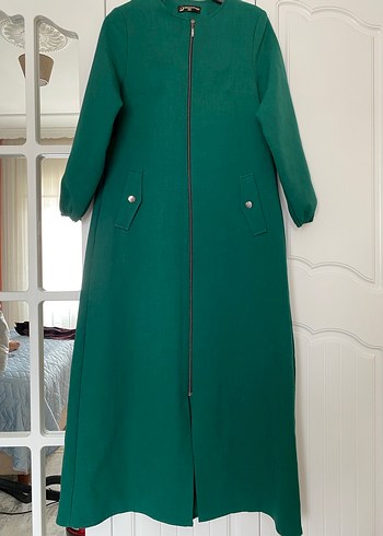 Kadın Yeşil Fermuarlı Ferace - Görsel 3