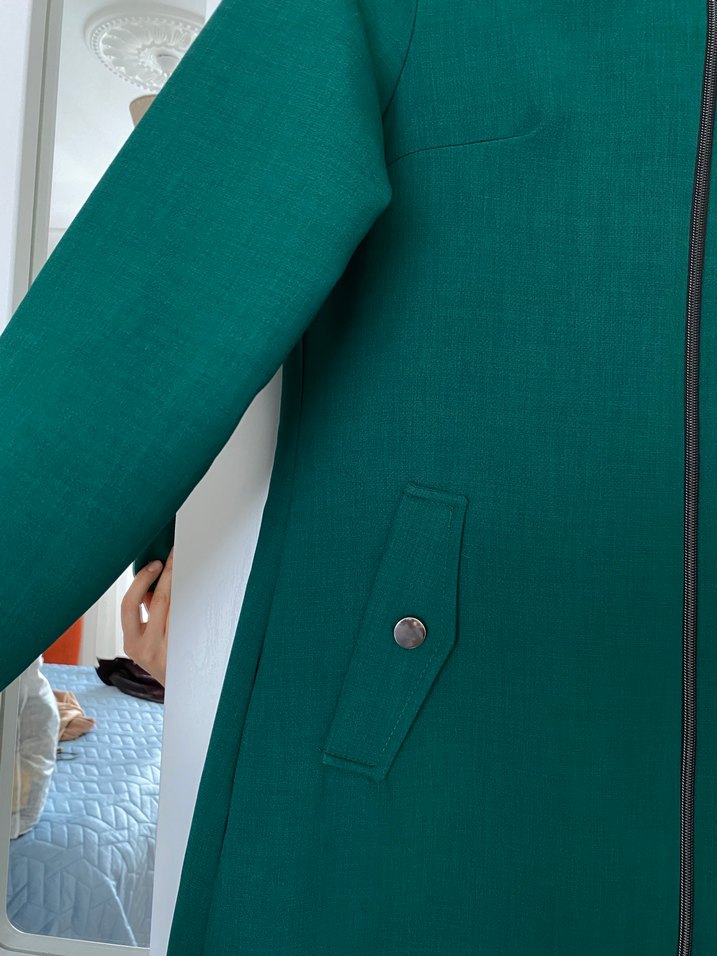 Kadın Yeşil Fermuarlı Ferace - Görsel 2