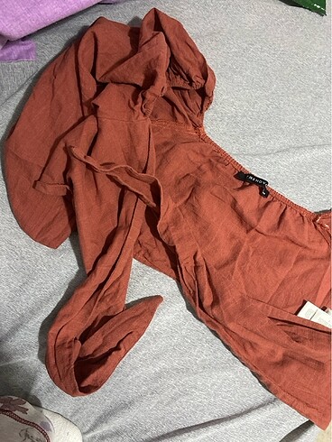 xs Beden Kiremit rengi crop