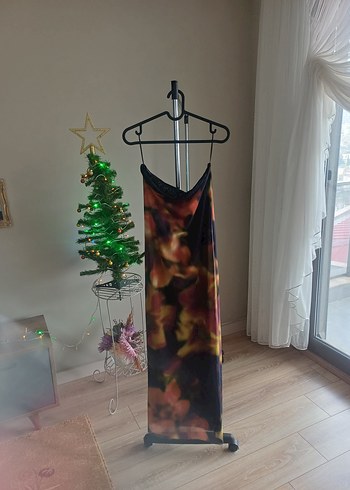 Kadın Çok Renkli Uzun straplez Elbise - Görsel 2