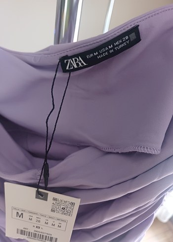 Uzun Askılı Mor Drapeli Abiye straplez Elbise - Görsel 3