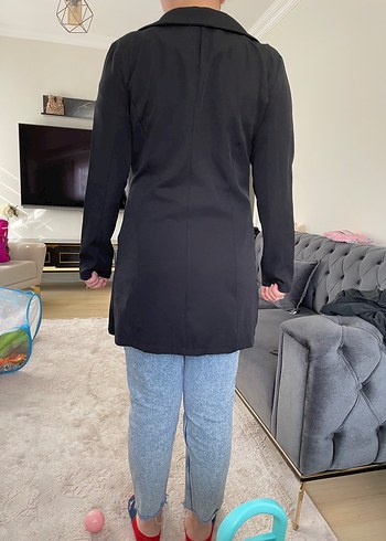 Düğmeli Siyah Kadın Blazer Ceket - Görsel 2