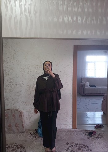 diğer Beden kahverengi Renk MANUKA KEMERLI V YAKA GOMLEK