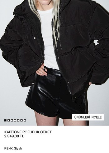 H&M H&M SİYAH KAPİTONE MONT