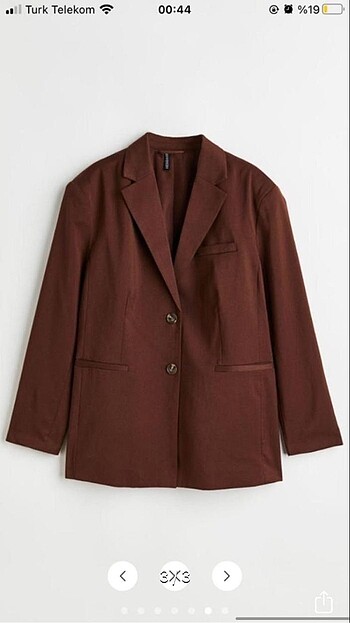 H&M H&M kahverengi oversize blazer ceket