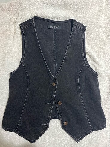 Mavi jeans kot cepken yelek