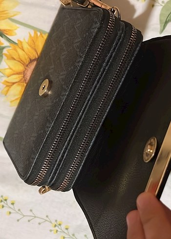 Armine Kadın Siyah Deri Fermuarlı Clutch Cüzdan - Görsel 3