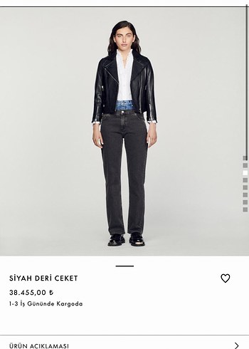 Sandro Siyah Deri Biker Ceket