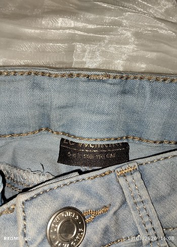 Dantel Detaylı Mavi Kadın Kot Pantolon - Görsel 2