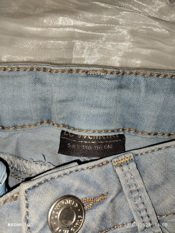 Dantel Detaylı Mavi Kadın Kot Pantolon - Görsel 2