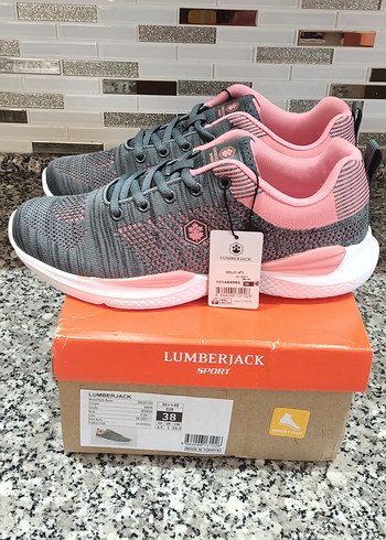 37 Beden pembe Renk Gri Pembe Bağcıklı Sneaker