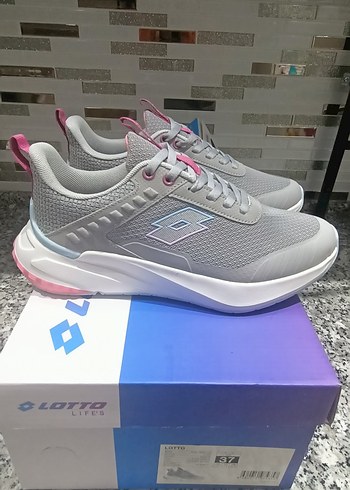 38 Beden gri Renk Lotto Gri Kadın Spor Ayakkabı Platform Topuklu