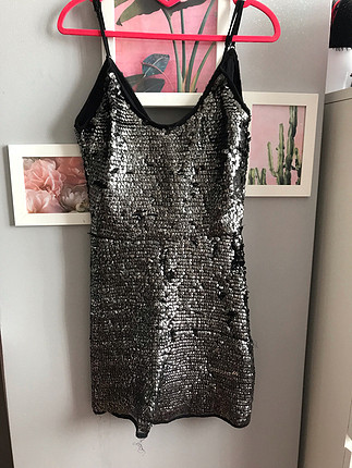 Bershka payetli mini elbise