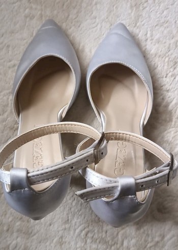 36 Beden Beyaz Saten Stiletto Tokalı Kadın Abiye Ayakkabı