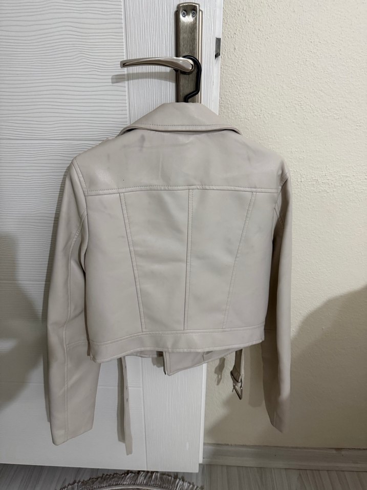 Bej Deri Kadın Ceket - Görsel 2