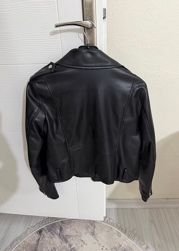 Zara Siyah Deri Biker Ceket - Görsel 2