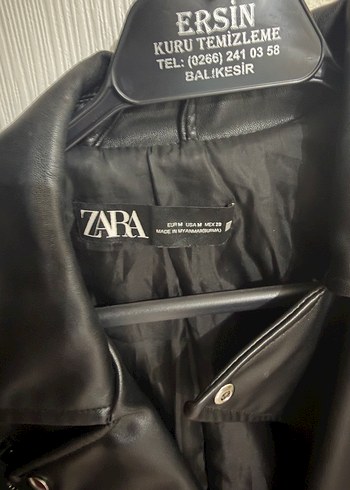 Zara Siyah Deri Biker Ceket - Görsel 4