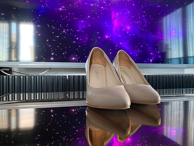 Nude Kalın Topuk Deri Stiletto - Görsel 2