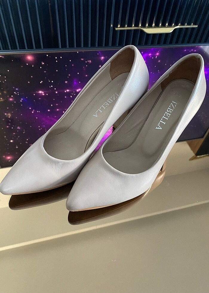 Nude Kalın Topuk Deri Stiletto - Görsel 4