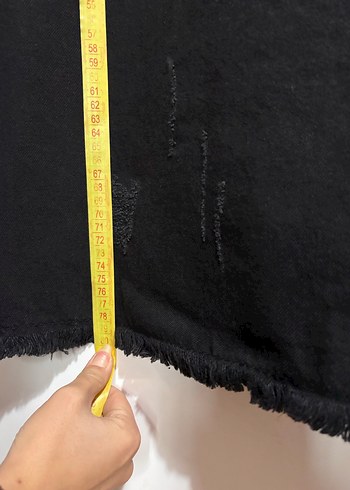 Siyah Kot Mini Askılı Tulum - Görsel 6