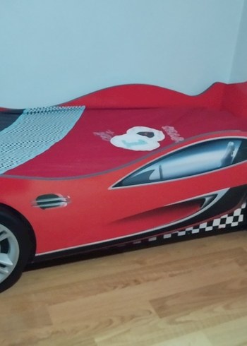 Çilek marka Kırmızı Araba Şeklinde Çocuk Yatağı - Görsel 3