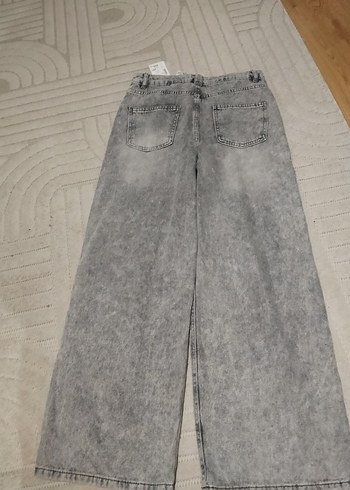 Defacto Gri Kadın Denim Bol Kesim Normal Boy Pantolon
