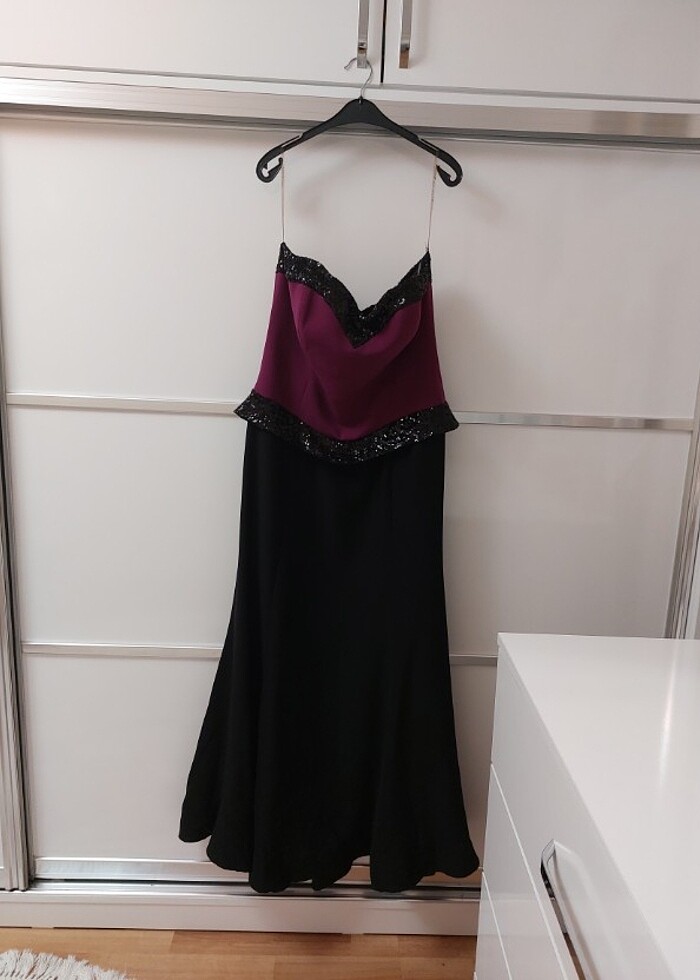 Abiye straplez elbise - Görsel 2