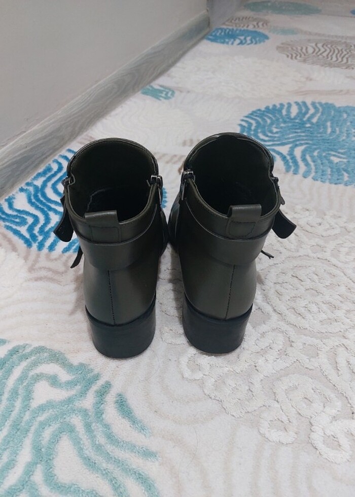 Haki renk bayan bot bir defa giyilmis  - Görsel 4