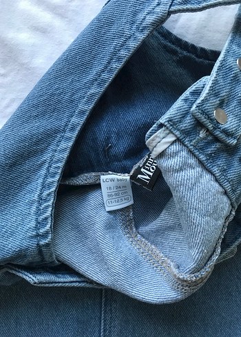 Kız Çocuk Nakışlı Kot Elbise - Görsel 3