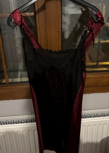 Bordo Gotik Midi Kadın Sabahlık - Görsel 3