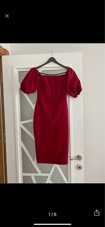 Bordo midi boy elbise