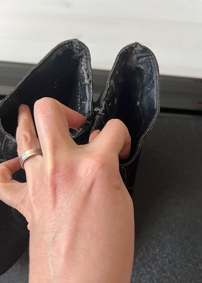 Süet ya da nubuk yarım bot çizme - Görsel 5