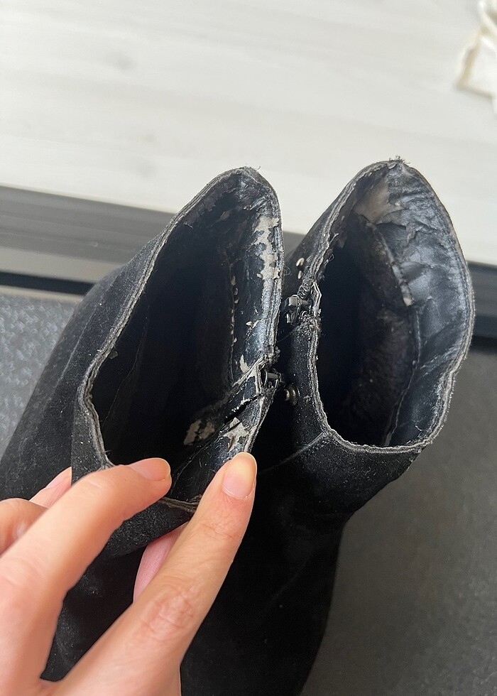 Süet ya da nubuk yarım bot çizme - Görsel 4