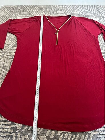 Kırmızı penye tunik - Görsel 5