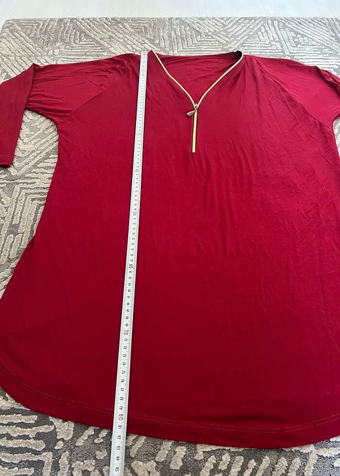 Kırmızı penye tunik - Görsel 5
