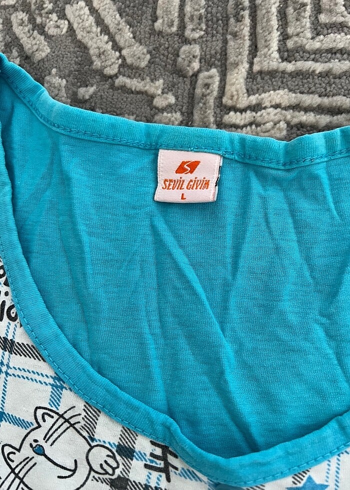 Üst penye uzun kollu gecelik - Görsel 3