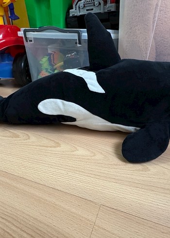 Gri ve Siyah Balina Peluş Oyuncak - Görsel 3