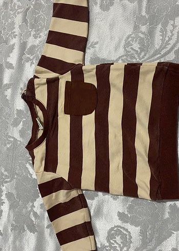 Kahverengi Çizgili Erkek Sweatshirt - Görsel 2