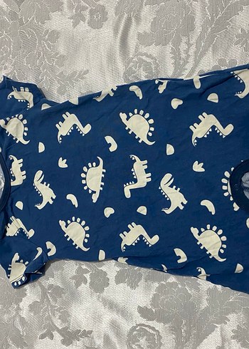 Lacivert Dinozor Desenli Erkek Bebek Tulum - Görsel 2