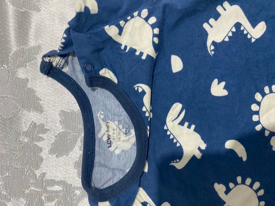 Lacivert Dinozor Desenli Erkek Bebek Tulum - Görsel 3